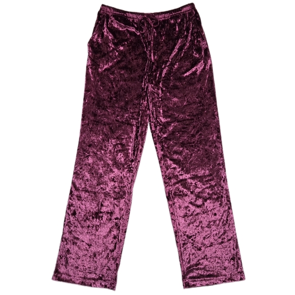Rachel Zoe Pants - Rachel Zoe Crushed Velvet Lounge Pajama Pants Magenta Plum Medium